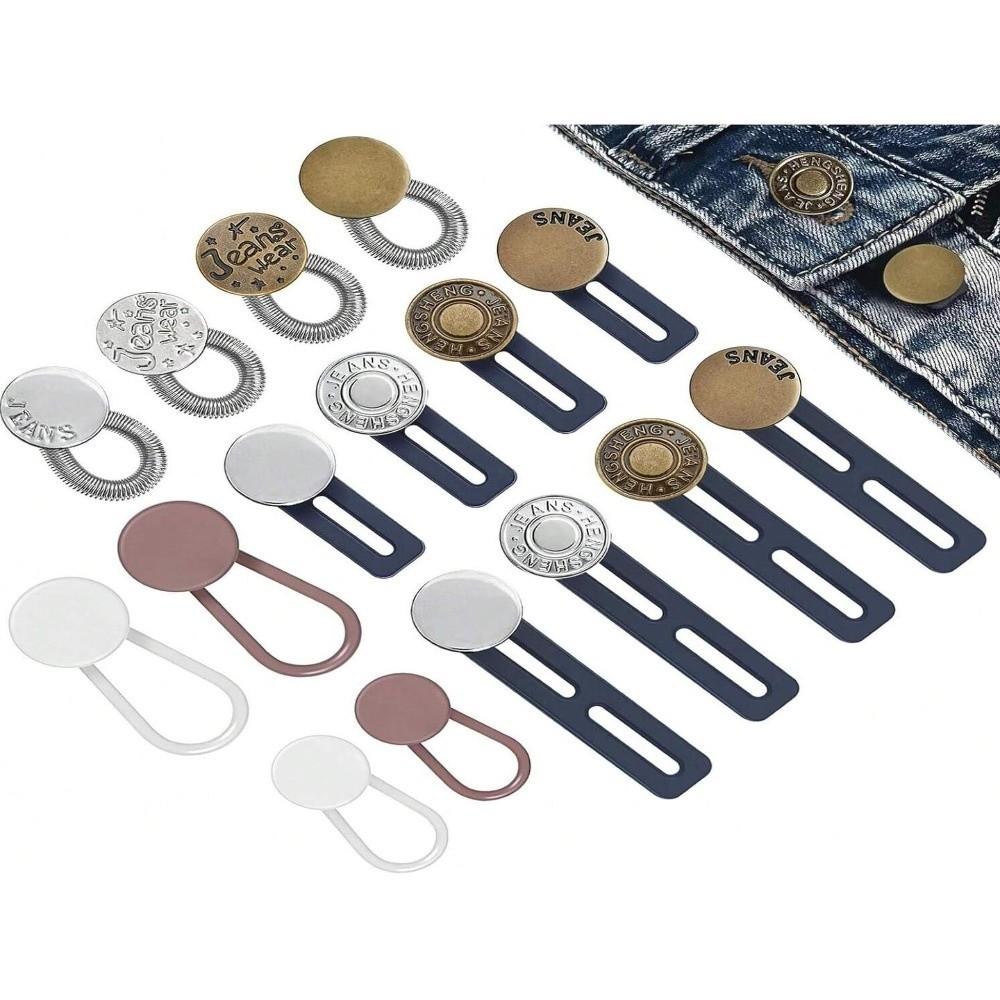 12/16/24/26 pcs Button Style Button Extenders Metal Waistband Expander No Sew Extensions  for Jeans