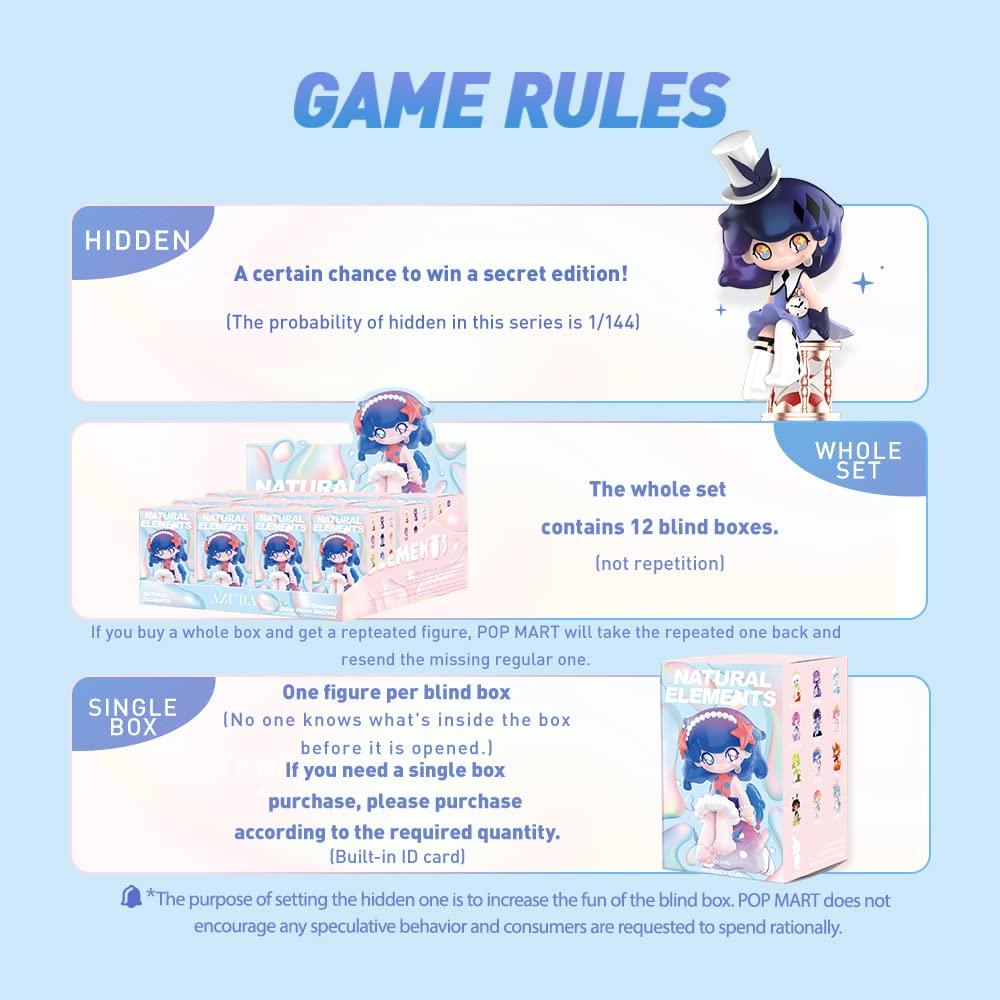 POP MART AZURA Natural Elements Коробка 12 Pop Mart Gachapon Фигурка Сюрприз Пластиковая Модель Премиальная Игрушка ПВХ Мягкий Винил Оригинальный Персонаж Подарок на День Рождения