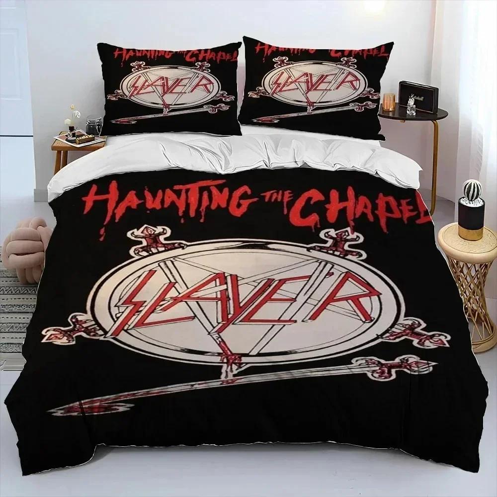 3D Принт Slayer Хэви-метал группа Музыка Постельное белье Набор Пододеяльник Комплект для кровати Покрывало Наволочка Одеяло Кинг Квин Размер