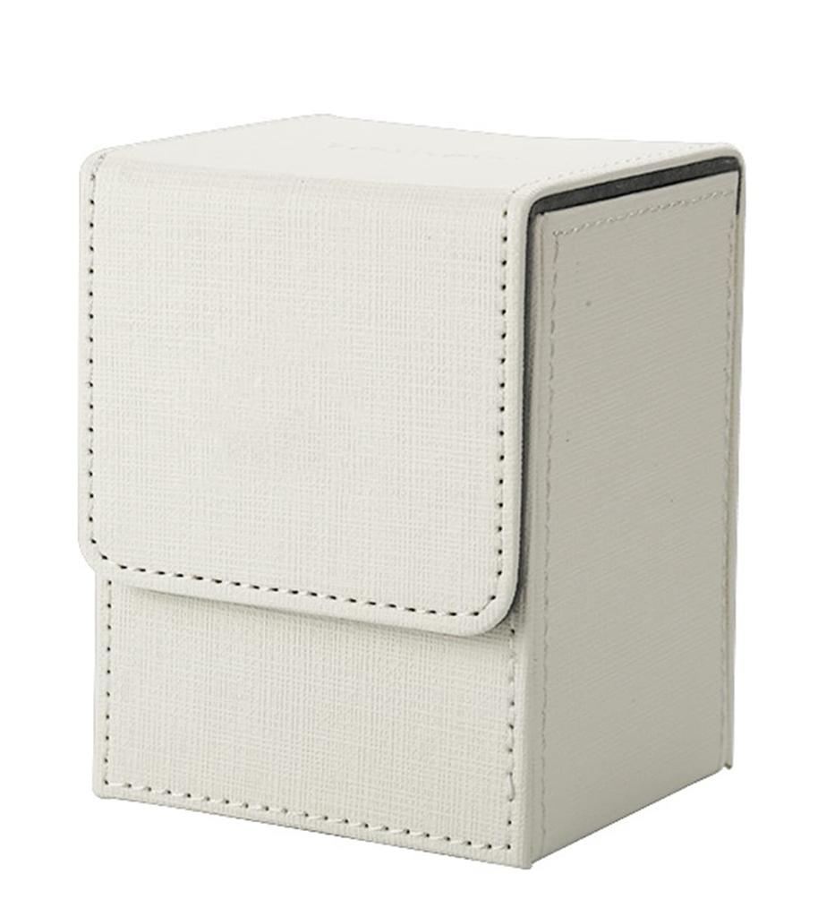 Чехол для коллекционных карт Venssu Deck Case с вертикальным магнитом из искусственной кожи на 100 предметов, совместимый с Pokemon Duema, различные карточные игры «Yu-Gi-Oh! КОРОБКА" (белый)