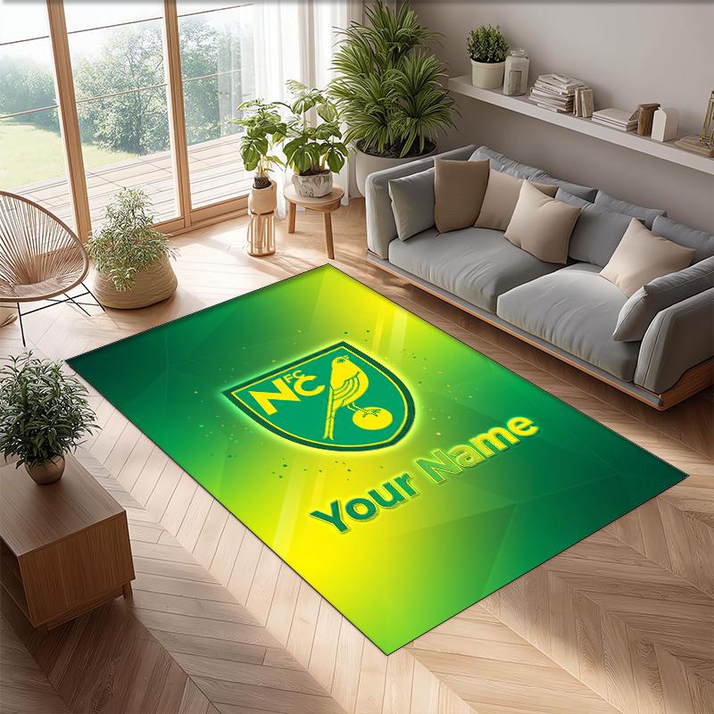 Norwich City Printed Crystal Velvet Rug Non‑Slip Crystal Velvet Carpet For Sofa Bedroom Indoor Home Decoration