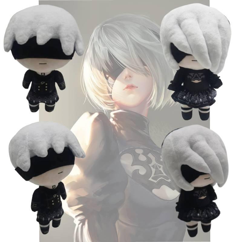 Nier Automata 2b Плюшевая кукла 23 см высотой Наполнитель из полипропиленового хлопка Мультяшный персонаж