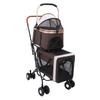 Double Pet Stroller Lightweight Detachable Foldable 4 Wheels Pet Strolling Cart Travel Carrier for Cat Dog