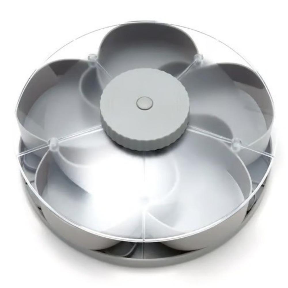 Multi Grid Rotating Snack Tray Divided Spins Candy Nut Storage Snack Box Container  for Home,Picnic