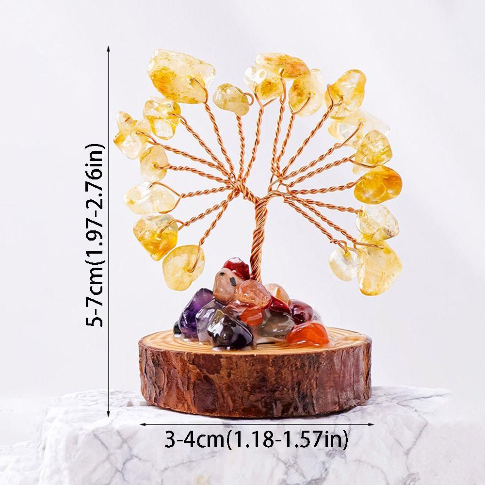 Copper Wire Crystal Wishing Tree Positive Energy Crystal Decorative Trees Desk