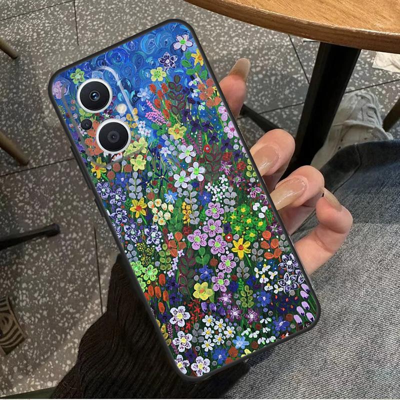Colourful Flower Painting Art Case For OPPO Find X6 Pro X3 X2 Neo X5 Lite OPPO Reno 6 Lite 4 5 7 8 10 8T 5Z 2Z 4Z Coque