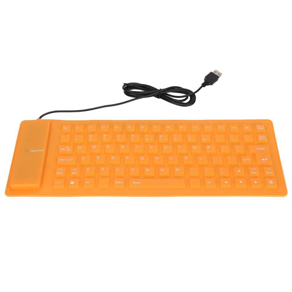 Silent Keys USB Wired Keyboard Waterproof Roll-up Keyboard Silicone Keyboard Travel Office