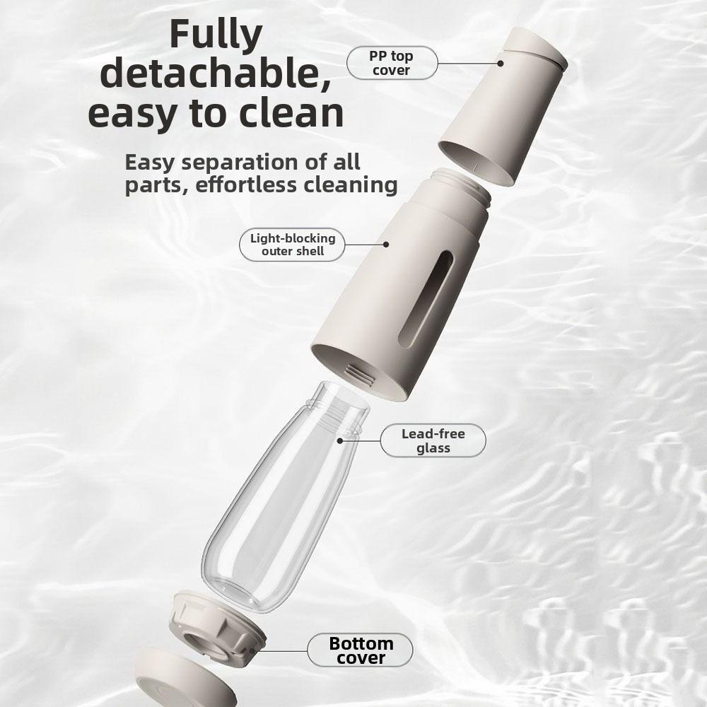 470ML Glass Oil Dispenser Light Proof Glass Visible Window Kitchen Oil Condiment Bottle Automatic Open Close with Scale