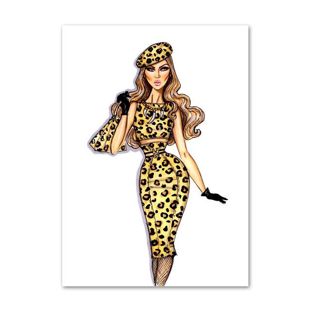 Современное модное платье для девочек, сумка, настенное искусство, скандинавская картина на холсте, домашние постеры, принты, настенные панно в Париже для декора гостиной