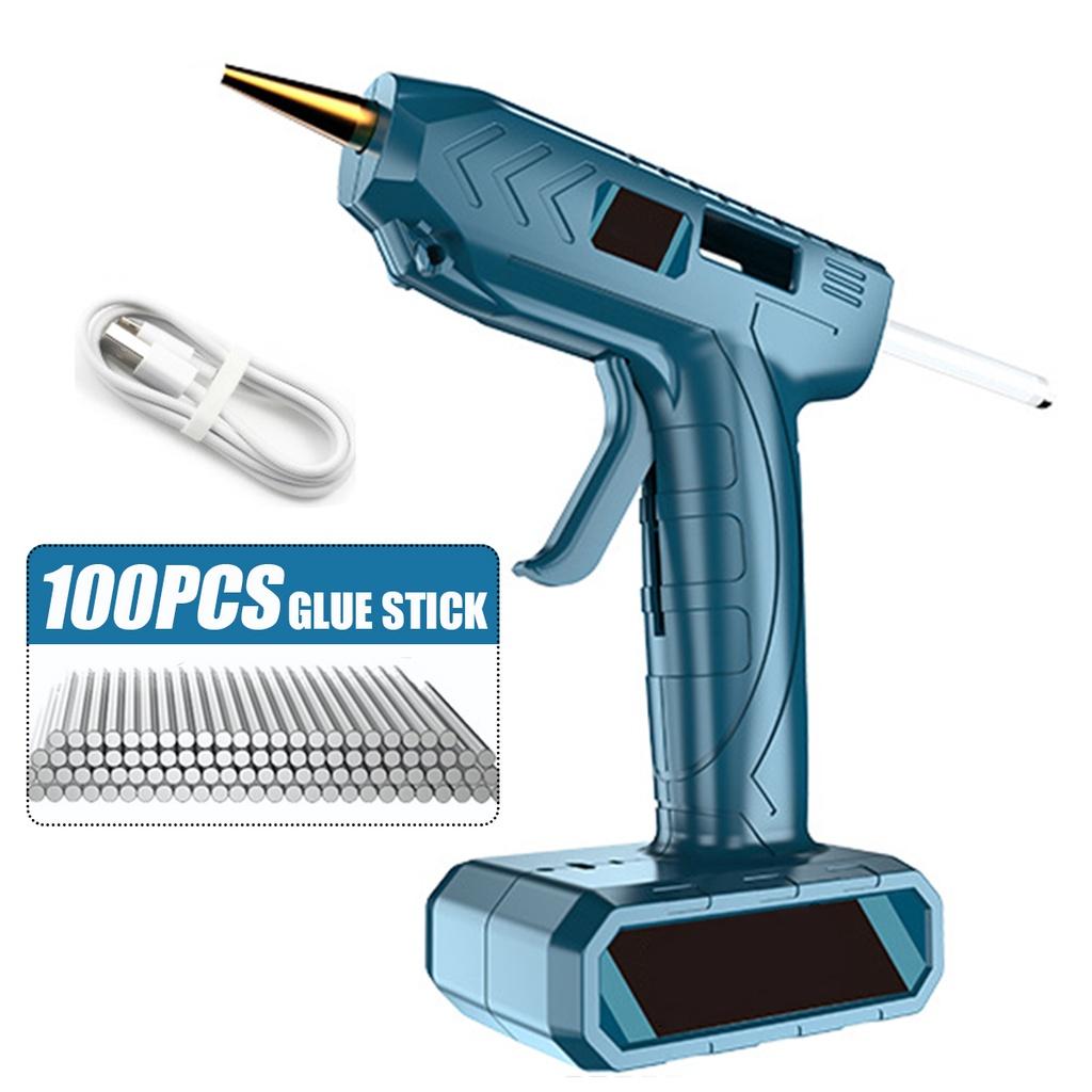 Беспроводные клеевые пистолеты для горячего расплава 5400 мАч со 100/50/20 шт. клеевых стержней, медное сопло, аккумуляторные клеевые пистолеты для горячего расплава, инструмент для ремонта поделок своими руками, USB 80 Вт