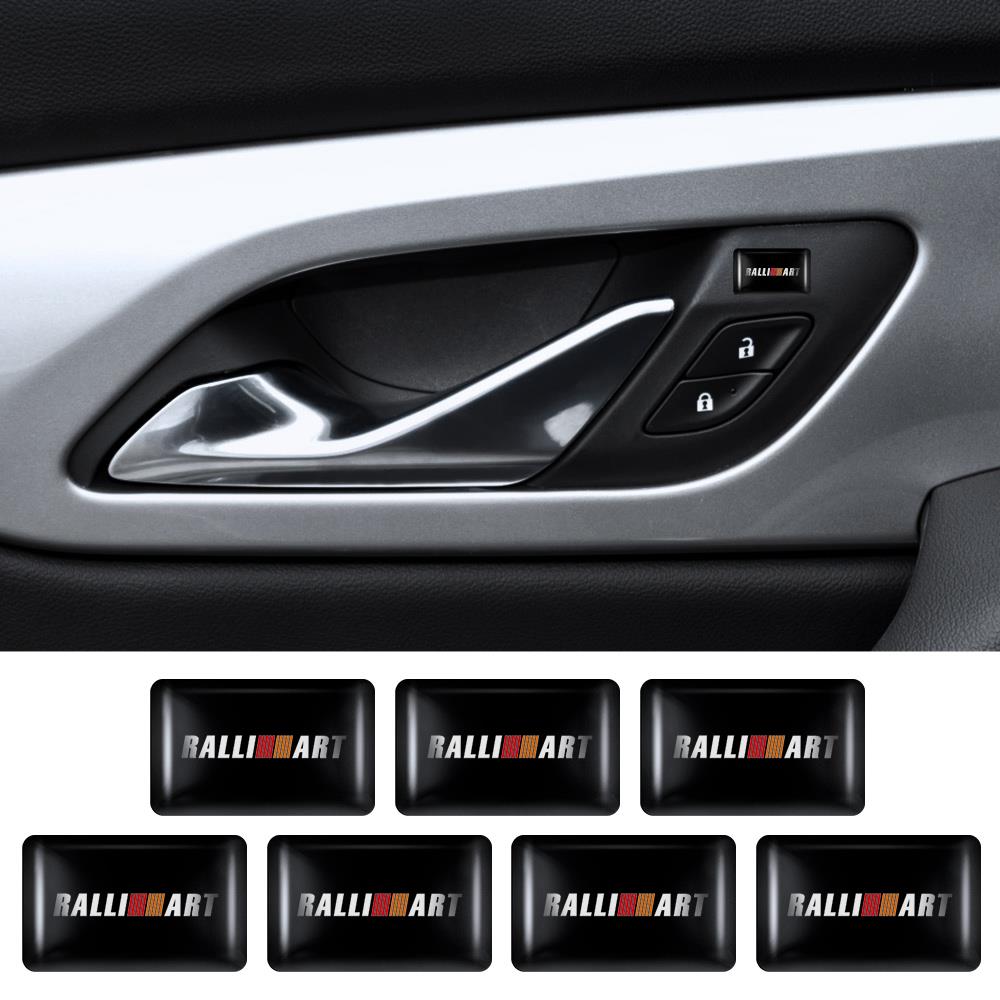 hkbn2 10Pcs Car Interior Button Decoration Badge Decal Resin Accessories For Mitsubishi 9 Ralliart X EX ASX L200 Colt Outlander Pajero