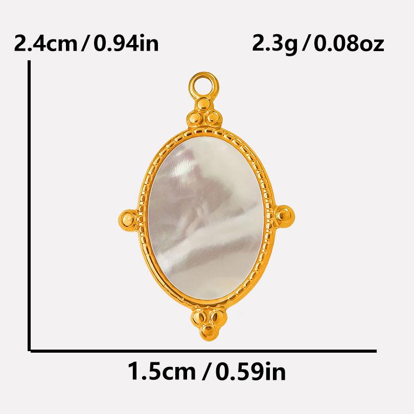 2pcs White Shell Charm Stainless Steel Pendants For Jewelry Making Supplies Mirror Sun Heart DIY Charms In Bulk Real Gold Plated