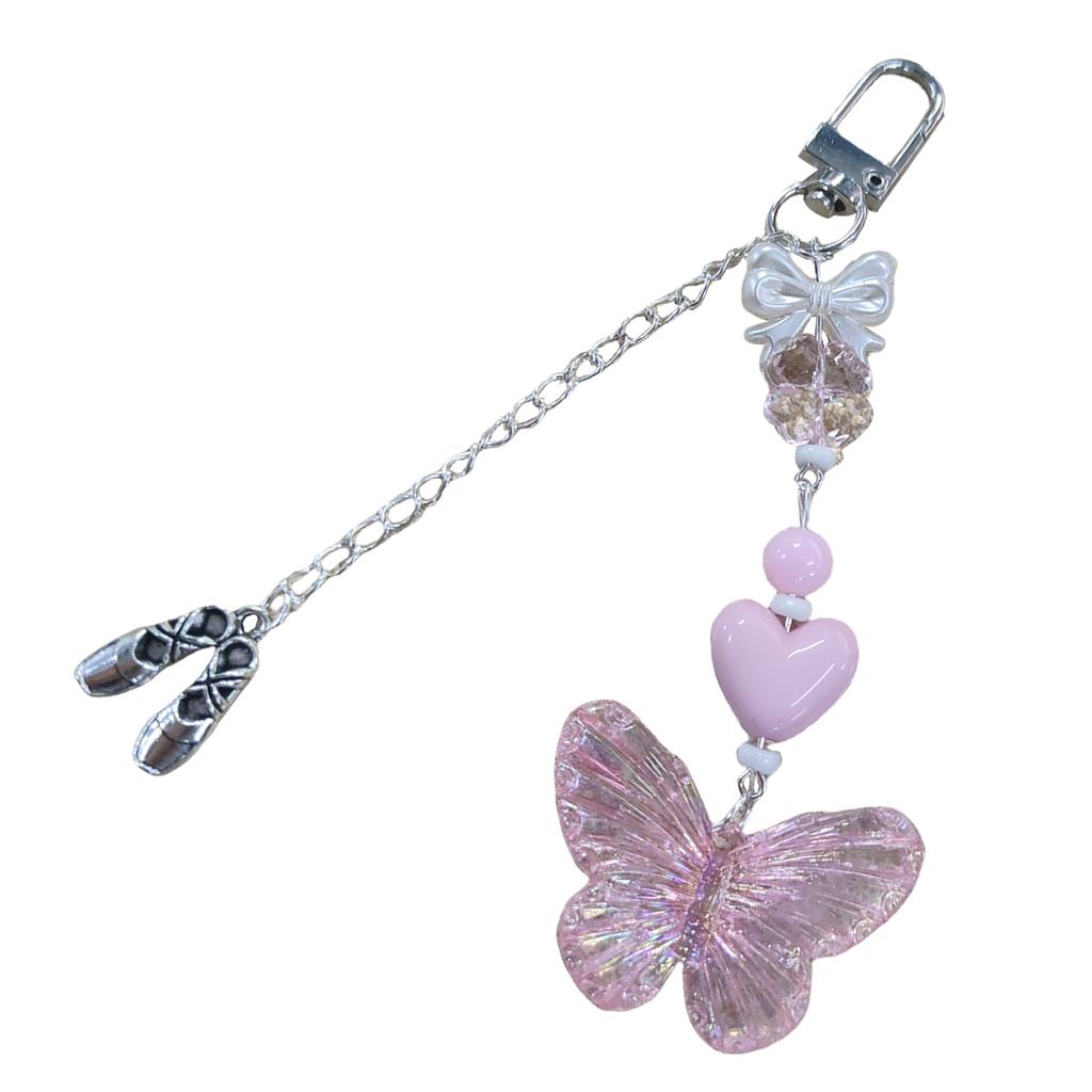 Брелки с подвесками в виде балеток-бабочки, милый кулон, подвесной брелок, украшение для рюкзака, для женщин и девочек