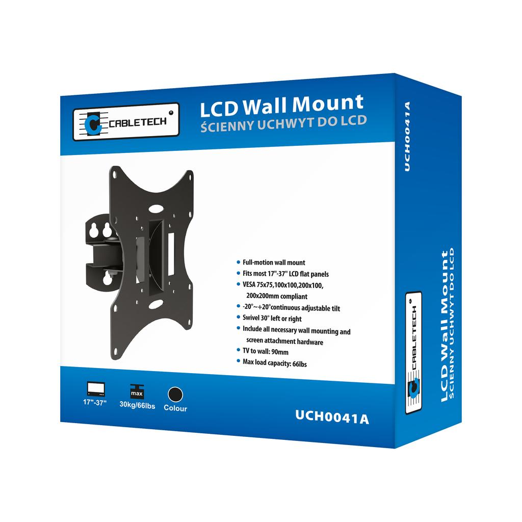 Cabletech TV mount 23"-42" 30 kg +- 20°