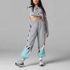 adidas Спортивные брюки Stella McCartney Color Blocked с завязками на шнурке, женские, алюминиево-серые, водно-зеленые HA8967