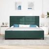 Box Spring Bed with Headboard Dark Green 200 x 200 cm Velvet