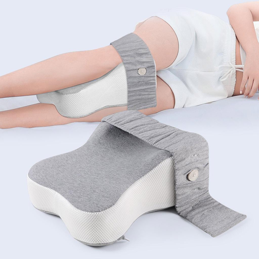 Эргономичная поддерживающая подушка для бедер и колен из пены с памятью, подушка для ног с фиксирующим ремешком для сна на боку, подушка для выравнивания позвоночника