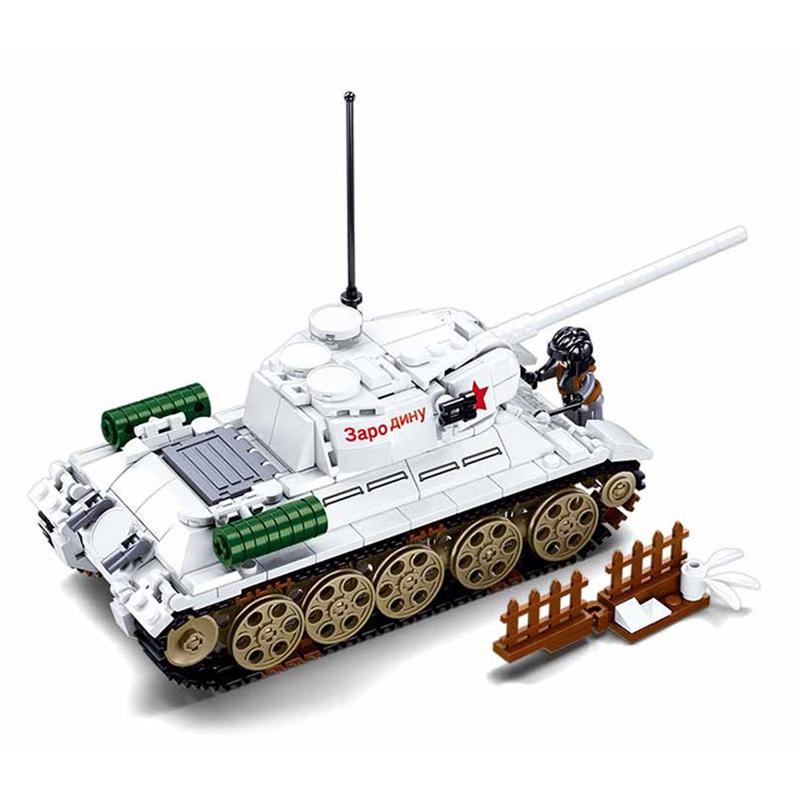 518 шт. 0978 WW2 Танк Т-34/85 Модель Конструктор Зимнее Контрнаступление Мировая Армия Солдат Детские Кирпичики Игрушка
