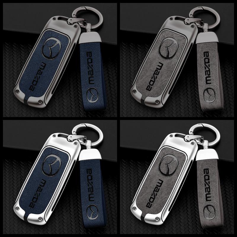 Zinc Alloy Car Key Holder for Mazda Axela Atenza 3 2 6 CX3 CX5 CX30 CX8 CX9 MX5 RX7 RX8 SKYACTIV Remote Protector Car Key Cover