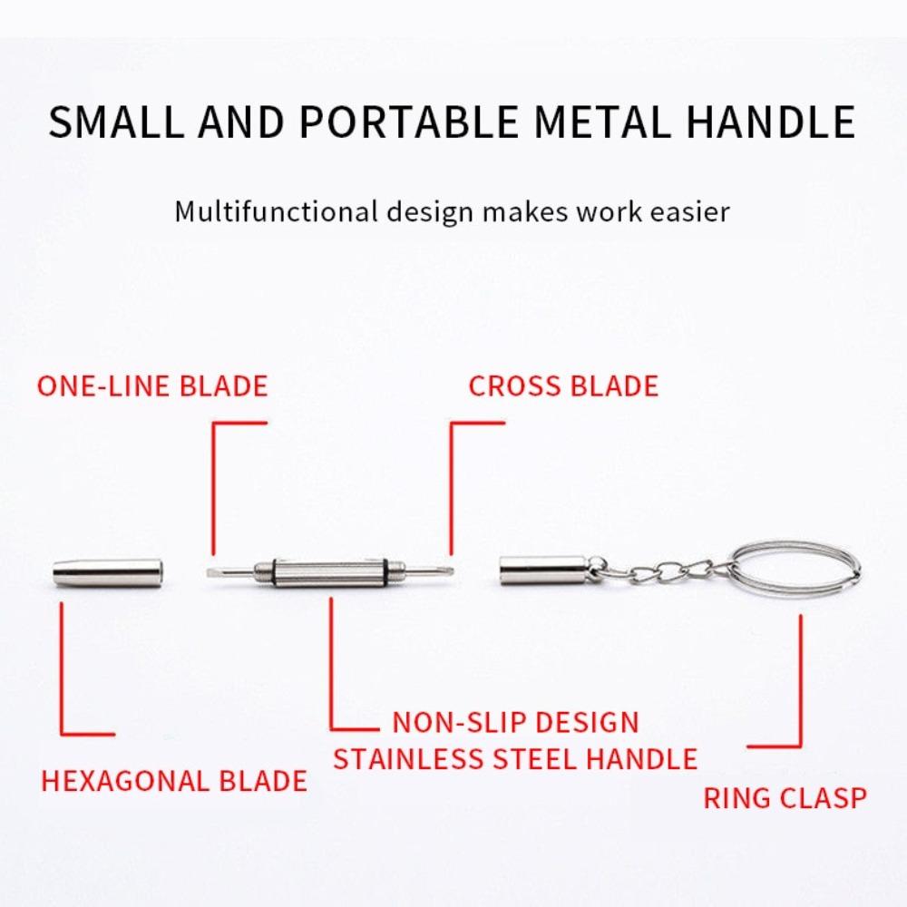 Ring Keychain Glasses Screwdriver Eyeglasses Screwdriver Straight Cross Screwdriver Repair Tool