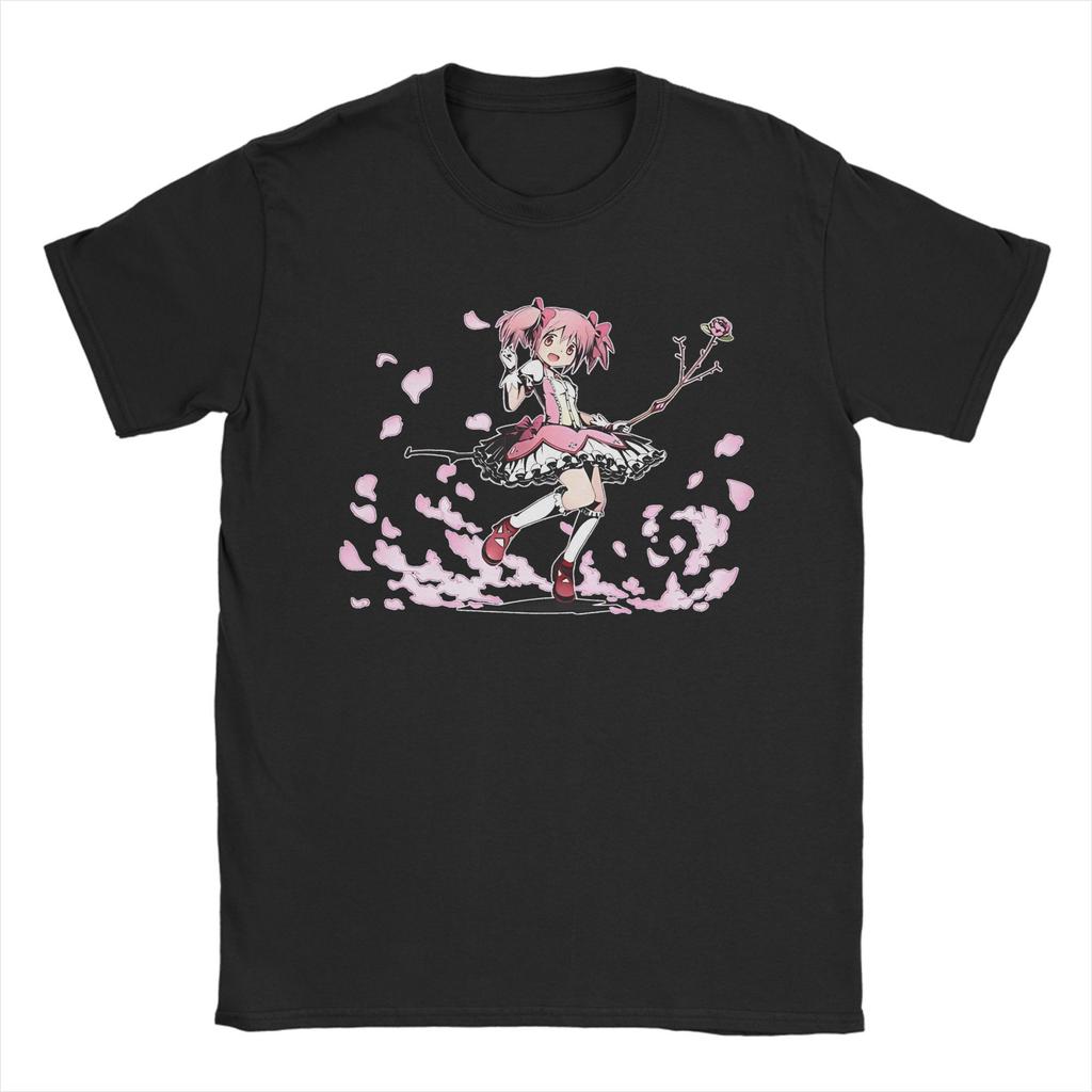 Новинка Puella Magi Madoka Magica Аниме (2) Футболка унисекс хлопковая с коротким рукавом с круглым вырезом летняя одежда