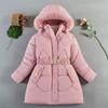Autumn Winter 3 4 5 6 8 10 Years Winter Girls Coat Keep Warm Thicken Kids Jacket Hooded Zipper Fur Collar Princess Outerwear Children Clothing