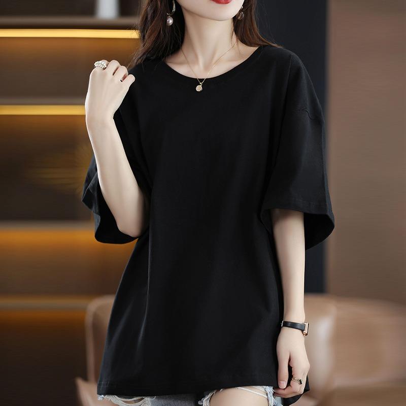 DAFIFY Женские модные повседневные летние весенние однотонные блузки и рубашки с короткими рукавами и круглым вырезом с принтом