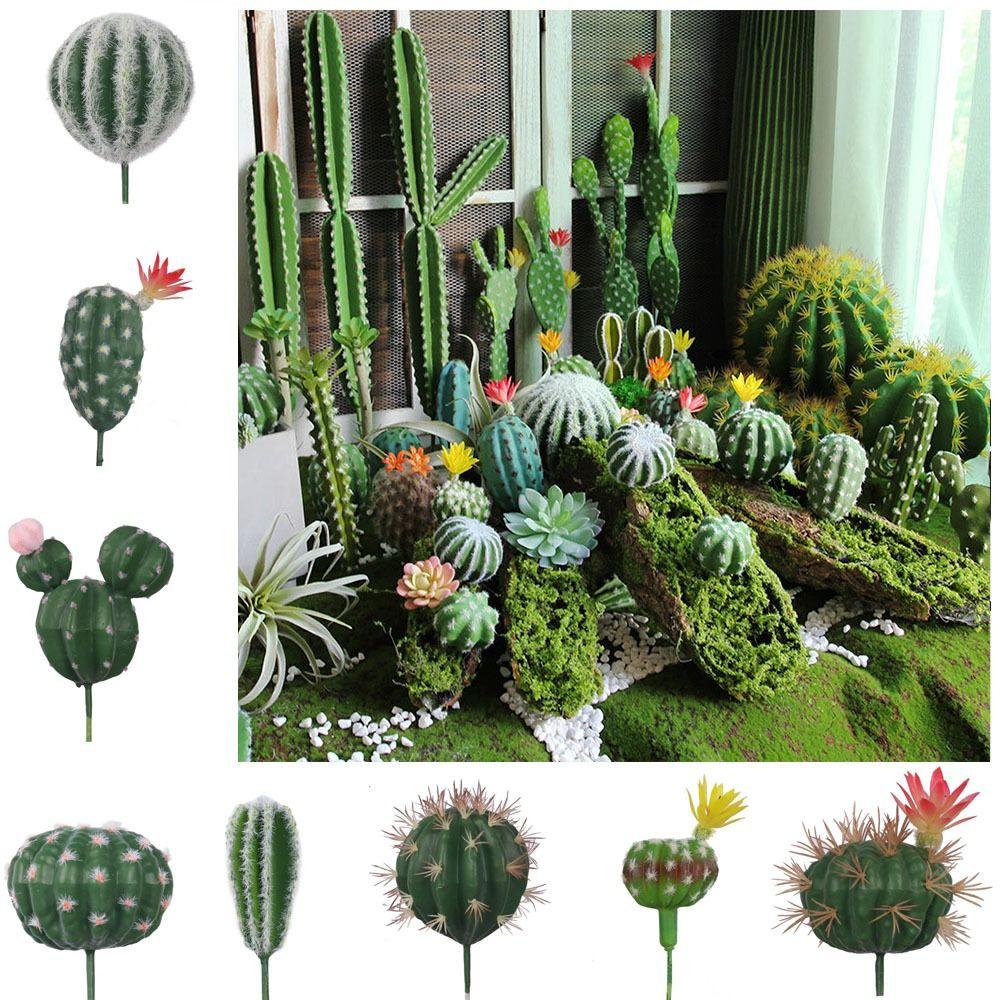 Реалистичный имитация кактуса Милые искусственные растения кактуса Искусственный кактус в горшке для офиса