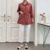 New Arrivals Open Run Women Pocket Detail Waist Adjustable 7 8 Roll Up Jacket