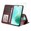 For Honor 400 Lite PU Leather Wallet Case ENKAY HAT PRINCE Phone Stand Cover with Tempered Glass