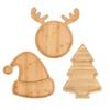 Santa Claus Shape Wooden Christmas Trays Solid Wood Cartoon Christmas Decoration Storage Tray Kitchen Snacks Plates Candy Decor