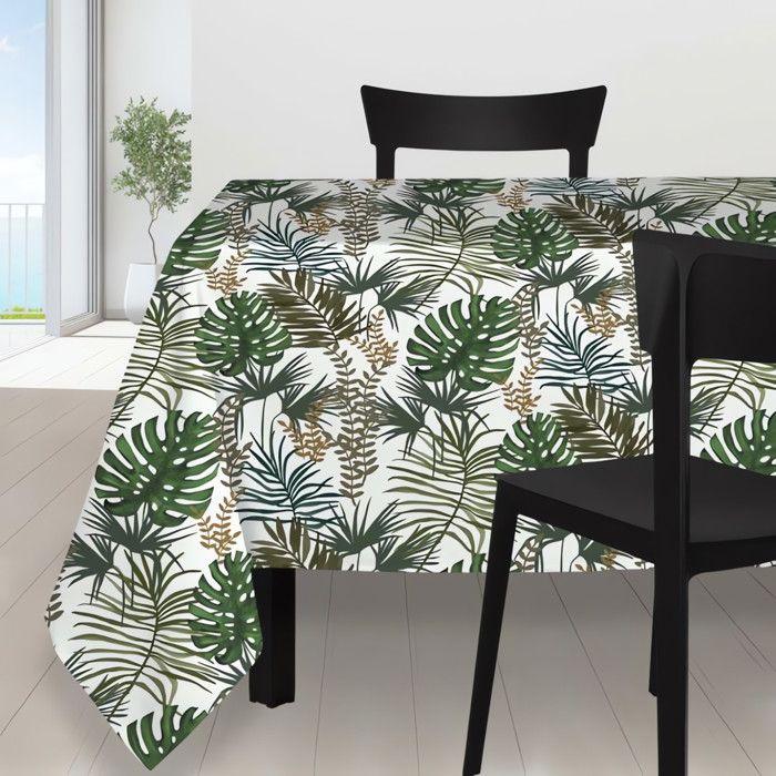 Nappe rectangle anti-tâches 140x240 AMAZONIE blanc, par Soleil d'Ocre