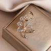 A Light Luxury and High-end Floral Brooch with Diamonds, A Niche Brooch, A Coat Accessory, and A Leak-proof Brooch