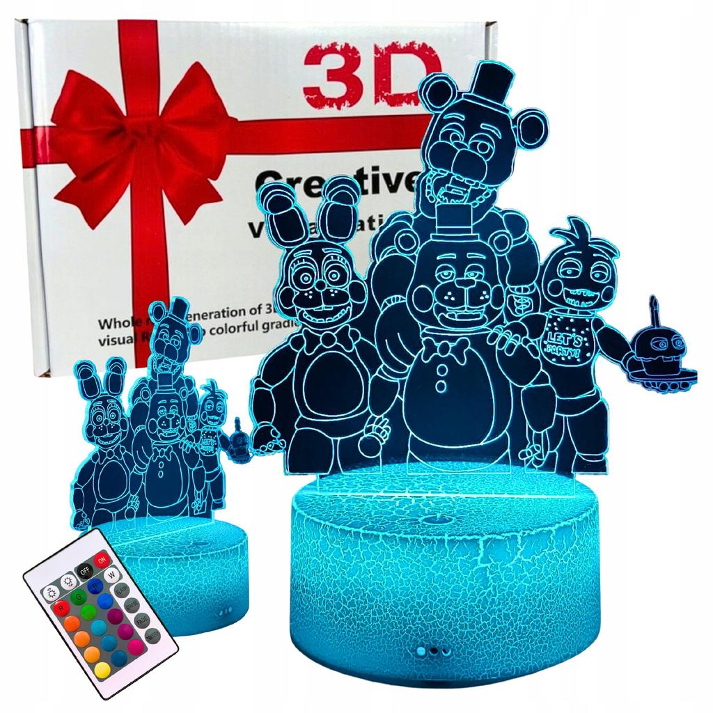 Fnaf Five Nights At Freddy's Led Night Light For Kids + Remote Control