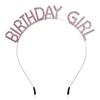 Набор повязки на голову с надписью "birthday gir" и наплечной ленты на день рождения, женская повязка на голову со стразами, аксессуары для головы для именинницы