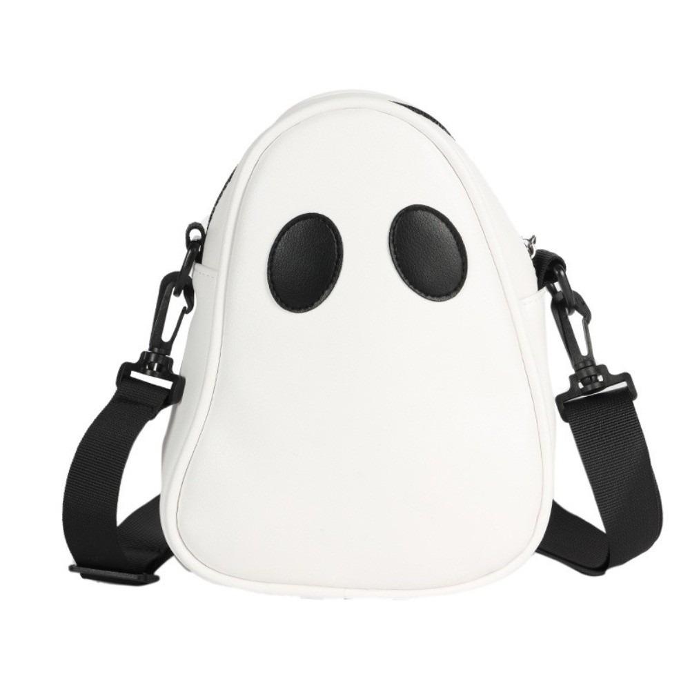 Adjustable Strap Ghost Crossbody Bag PU Leather Halloween Mini Bag Cute Shoulder Bag Daily Use