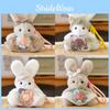 Plaid Cute Cartoon Skirt Rabbit Holding Flower Plush Toy Pendant Keychain