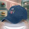 Mens Skull Tongue Print Baseball Cap Vintage Curved Brim Dad Hat Adjustable Snapback Unisex Outdoor Casual Hat