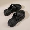CRLAYDK Slides for Women Platform Comfortable Slip On Wedge Open Toe Soft Leather Slippers Summer Casual Walking Beach Shoes