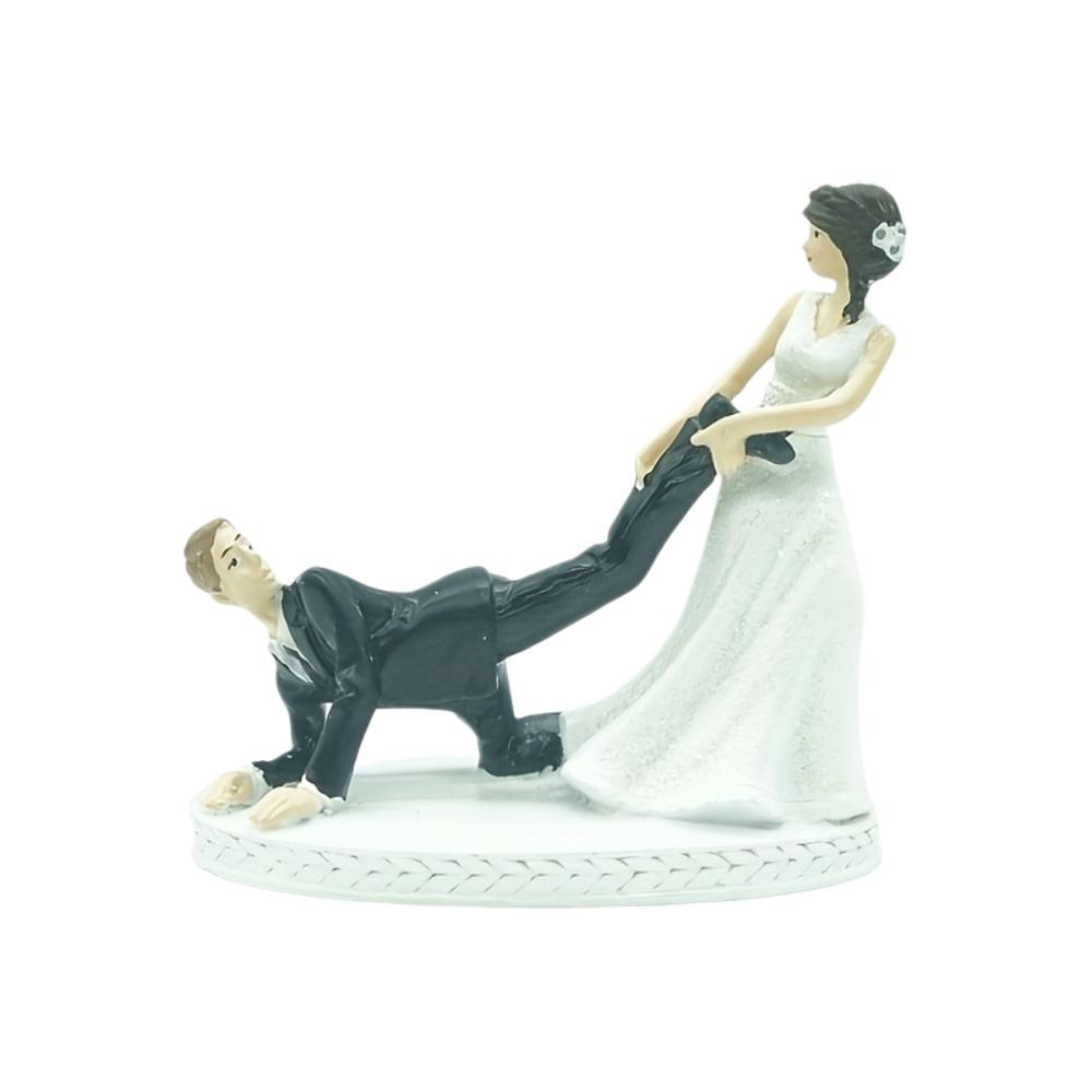Statues Crafts Bride And Groom Sculpture Rustic Wedding Decor Black and White Design Bride And Groom Statues Resin
