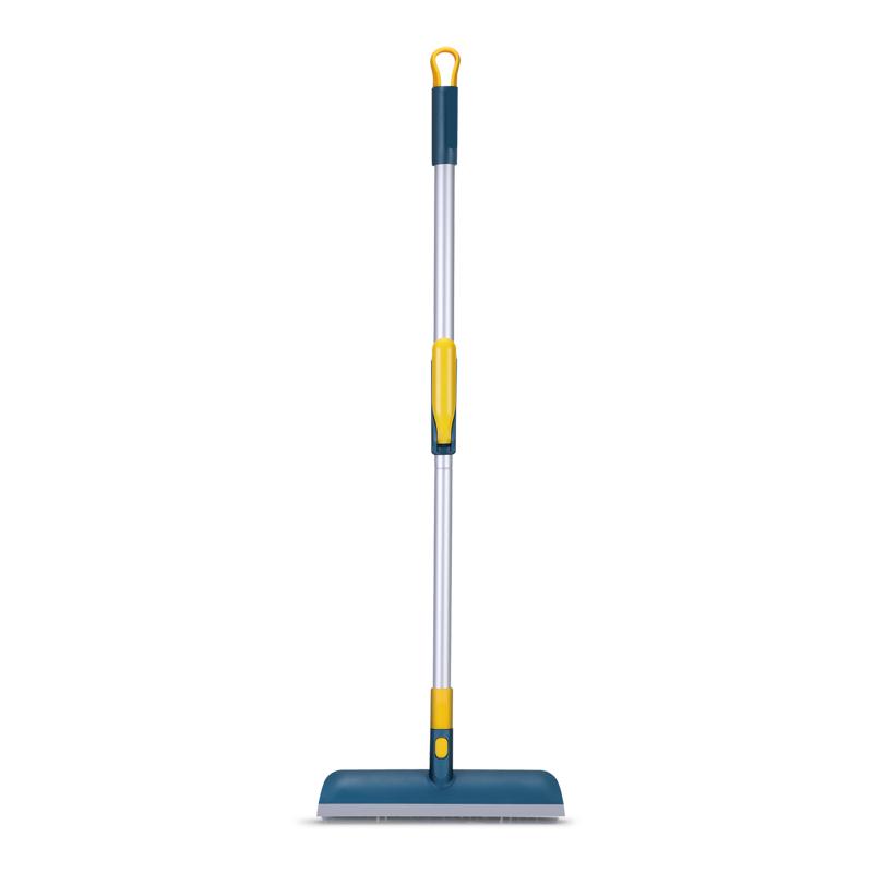 Jesun Long Handle Floor Brush 2 in 1 Bristle Floor Tile Cleaning TPR Squeegee Telescopic Pole Hangable Floor Scrub