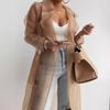Loose Chiffon Women Shirt Jacket Net Yarn See Through Blouse Spring Summer Coat Lace-up Long Shirt Tops