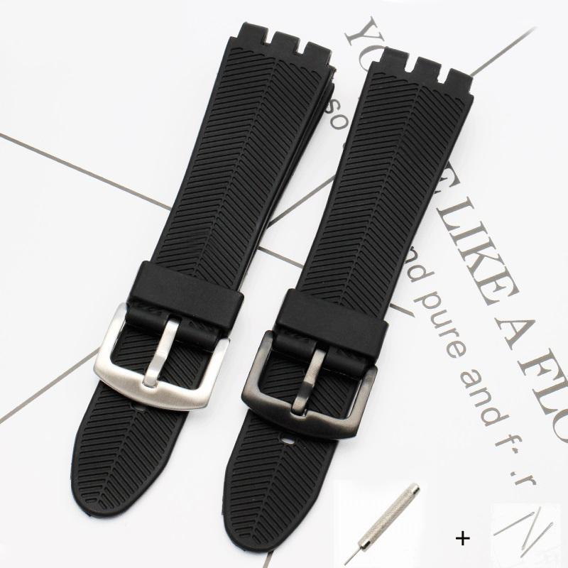 23 мм силиконовый ремешок для часов Swatch YOS440 449 401G 447 448 IRONY Спортивный водонепроницаемый браслет Инструменты Браслет Черный Синий