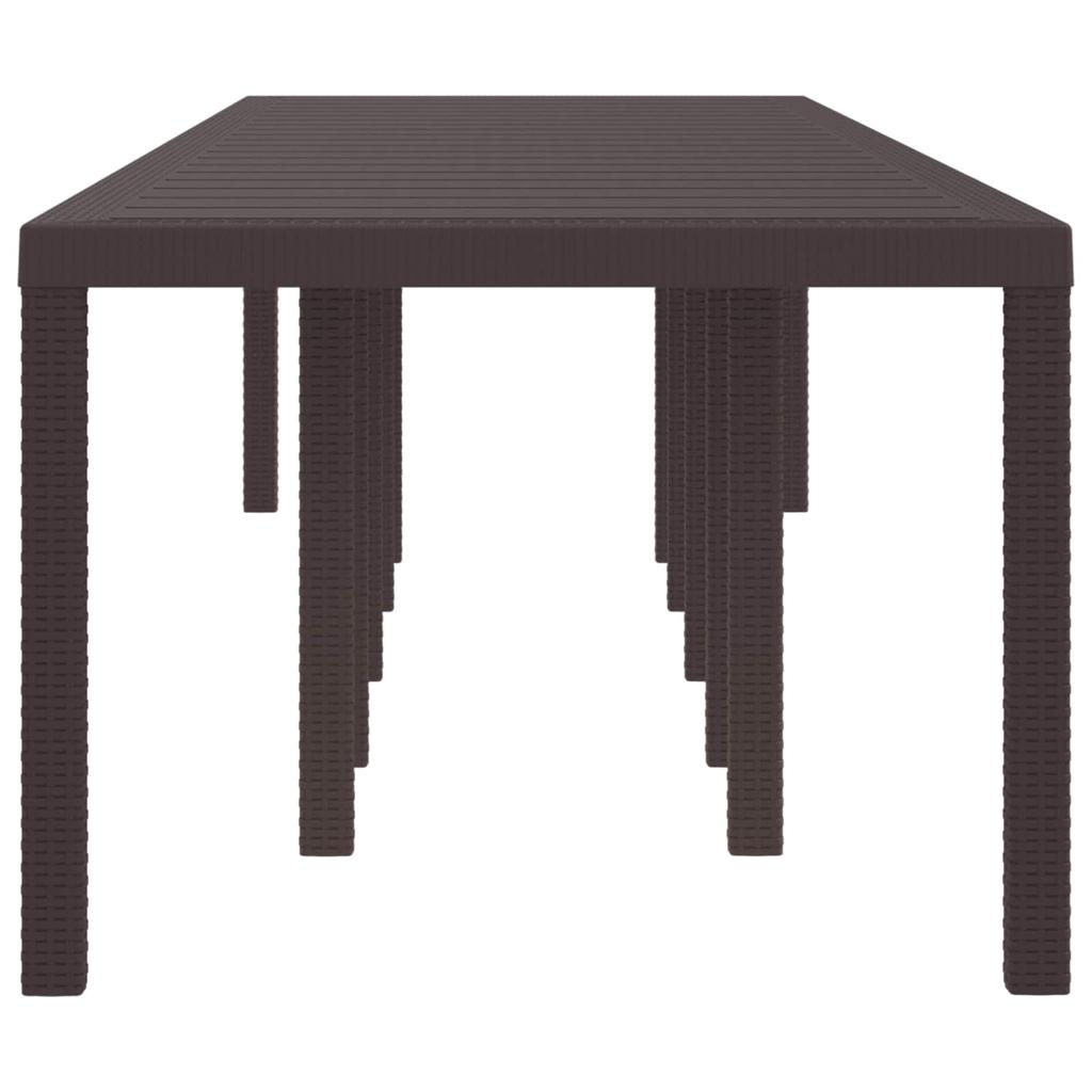 Garden Table Brown 350 x 100 x 74 cm Poly Rattan