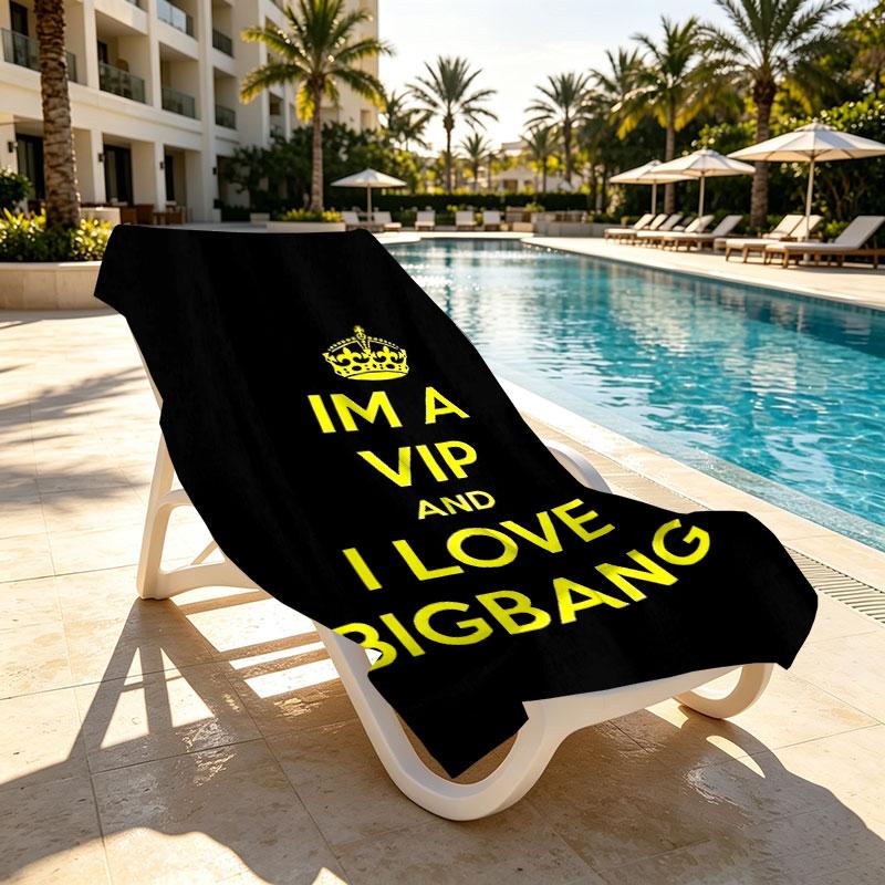 BIGBANG Print Beach Towel Design, Soft, Lightweight. for Home Bathroom, Spa, Pool, Yoga, Surfing, Camping, Gift for Family, Friend