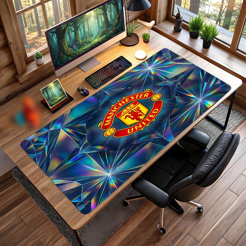Большой игровой коврик для мыши Manchester United, нескользящий, мягкая резина, для офисного стола, ноутбука, компьютера, Декор