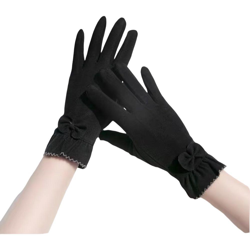 Full Finger Gloves Thickened Winter Mittens Temperament Suede Velvet Gloves Ladies