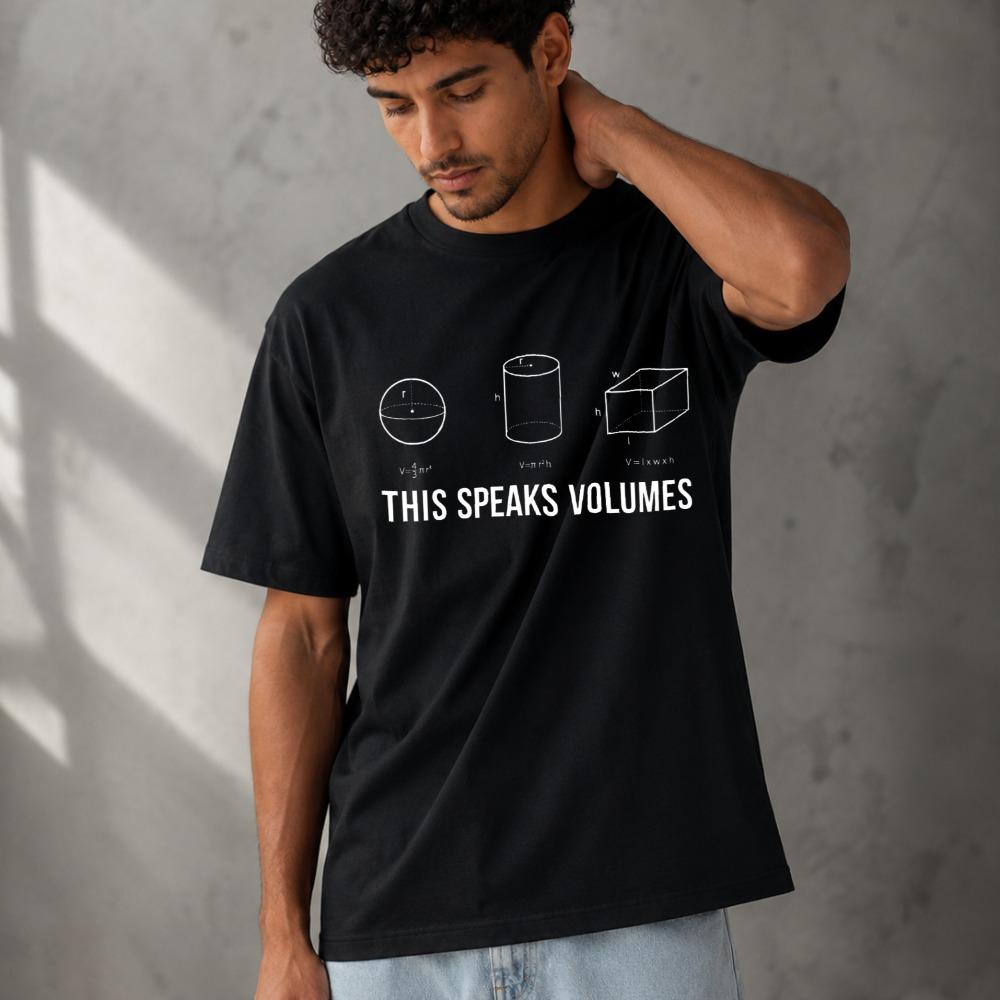 This Speaks Volumes Math Volume Formula Geometry Graphic Men Modal TShirt Print Short Sleeve Tees Soft Lightweight Casual Tops