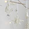 Plastic Sparkling Glitter Snowflake Ornaments Christmas Glitter Pendant Xmas Tree Hanging