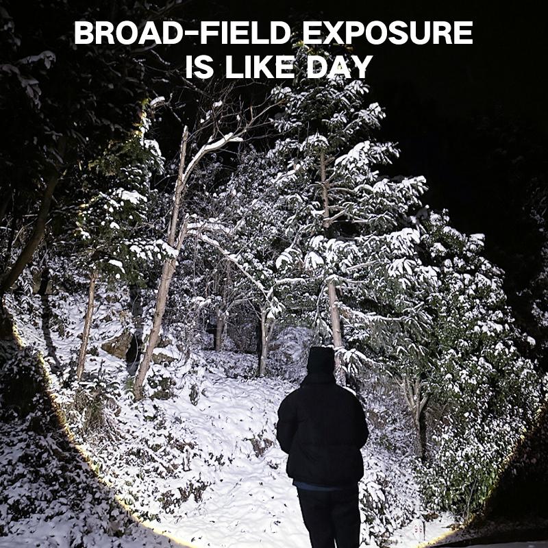 High-power digital display LED flashlight USB rechargeable flashlight Portable zoom Camping light 3 Lighting mode using high-str